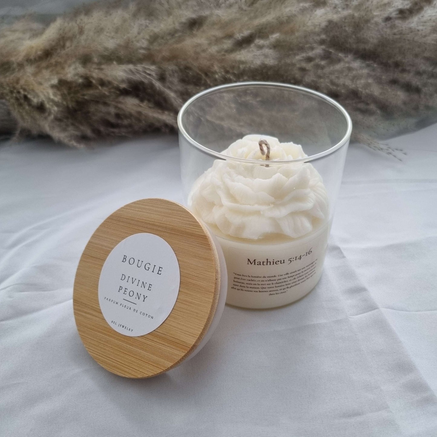 Bougie Divine Peony Personnalisable - Bel Jewelry and CO