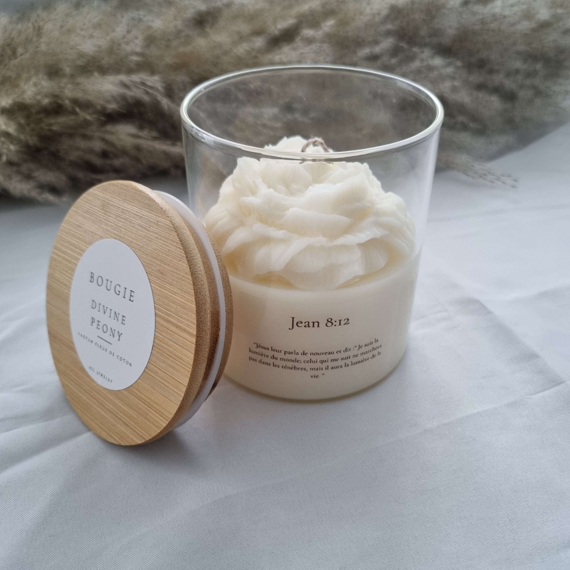 Bougie Divine Peony Personnalisable - Bel Jewelry and CO
