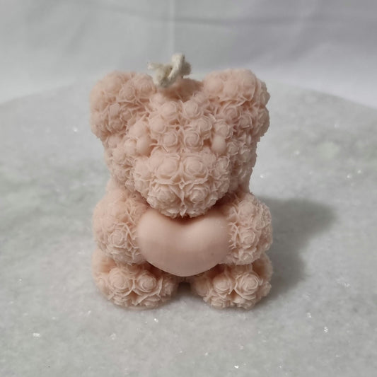 Bougie Petit Ourson Coeur Rose - Bel Jewelry and CO