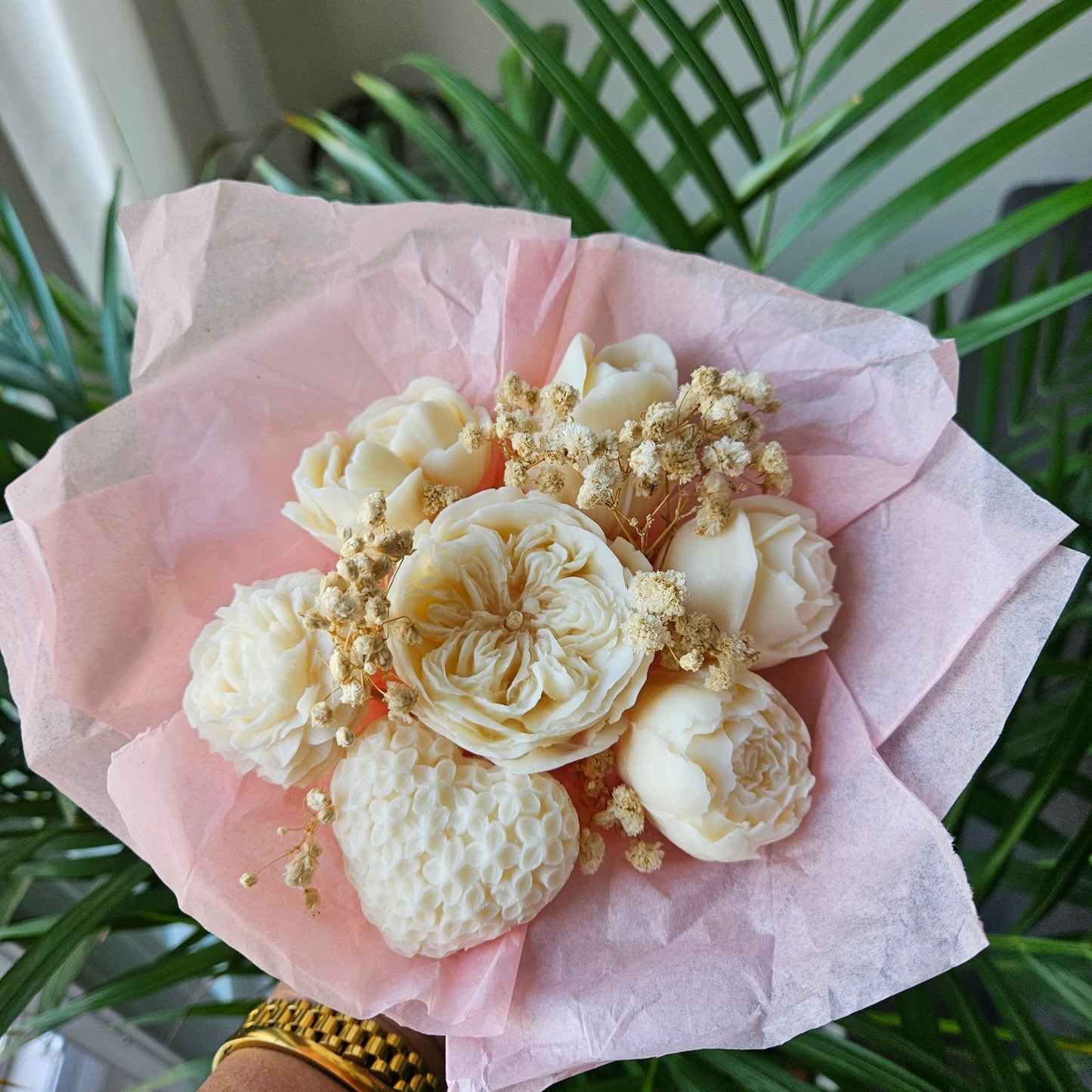 Bouquet de Fleurs Bougies Parfumés avec pot Jesmonite - Bel Jewelry and CO