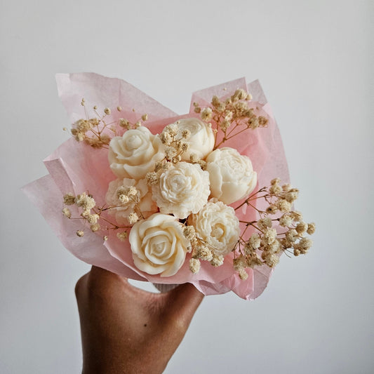 Bouquet de Fleurs Fondants Parfumés avec vase en Jesmonite - Bel Jewelry and CO