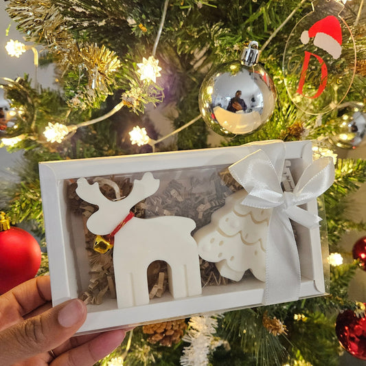 Box Bougie Duo Cerf et Sapin - Bel Jewelry and CO