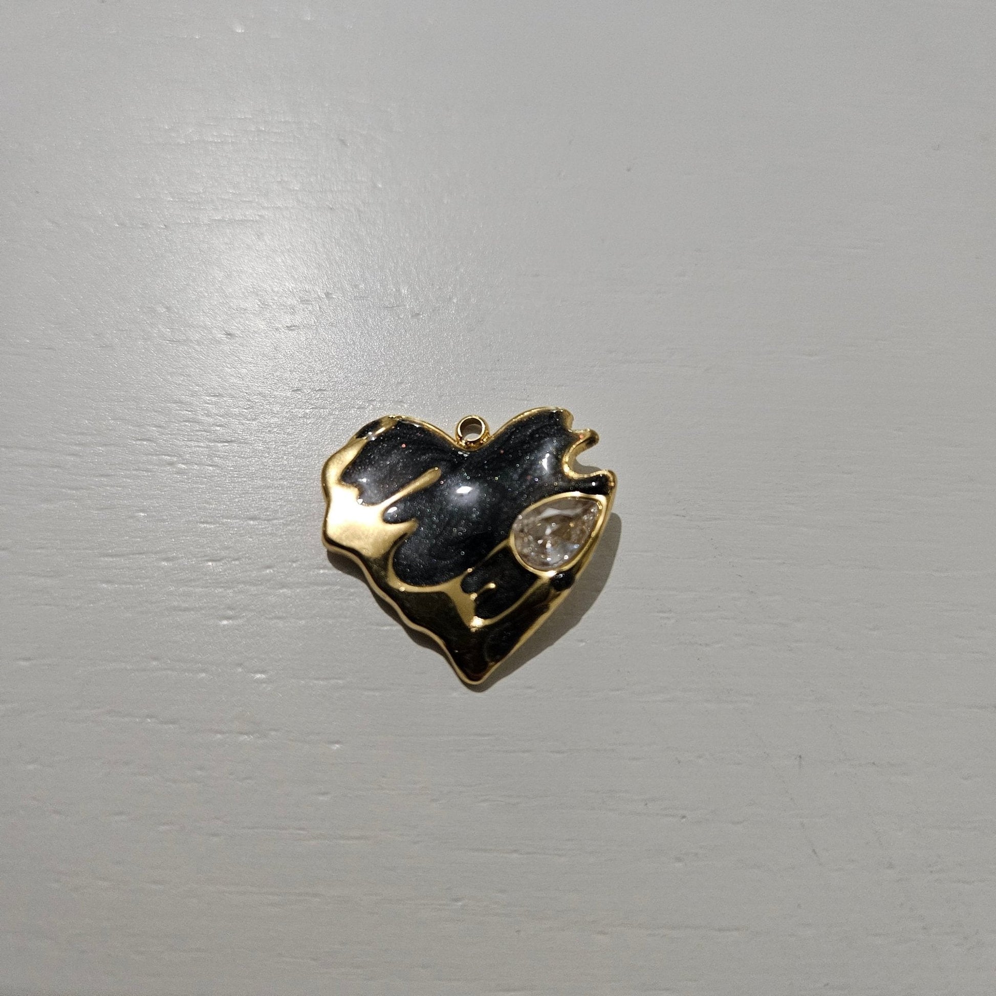 Coeur Strass Bleu ou Noir - Bel Jewelry and CO