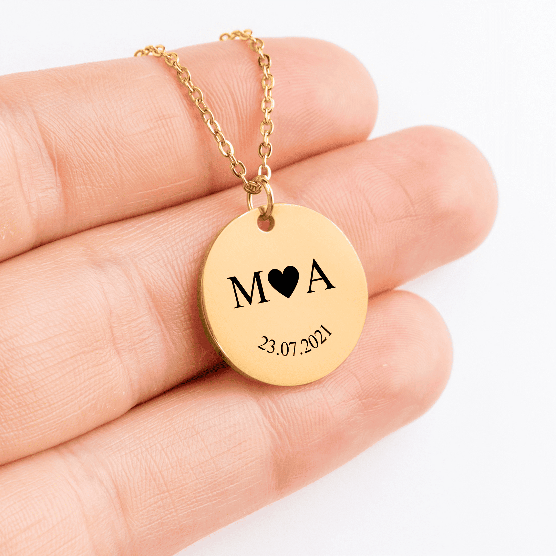 Collier Initiales personnalisable en acier inoxydable | Gravure offerte | Waterproof et hypoallergénique - Bel Jewelry and CO