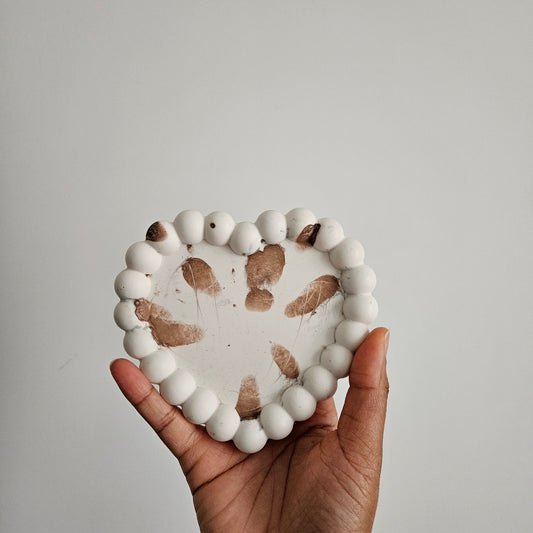 Plateau Coeur Bubble en Jesmonite fait main - Bel Jewelry and CO