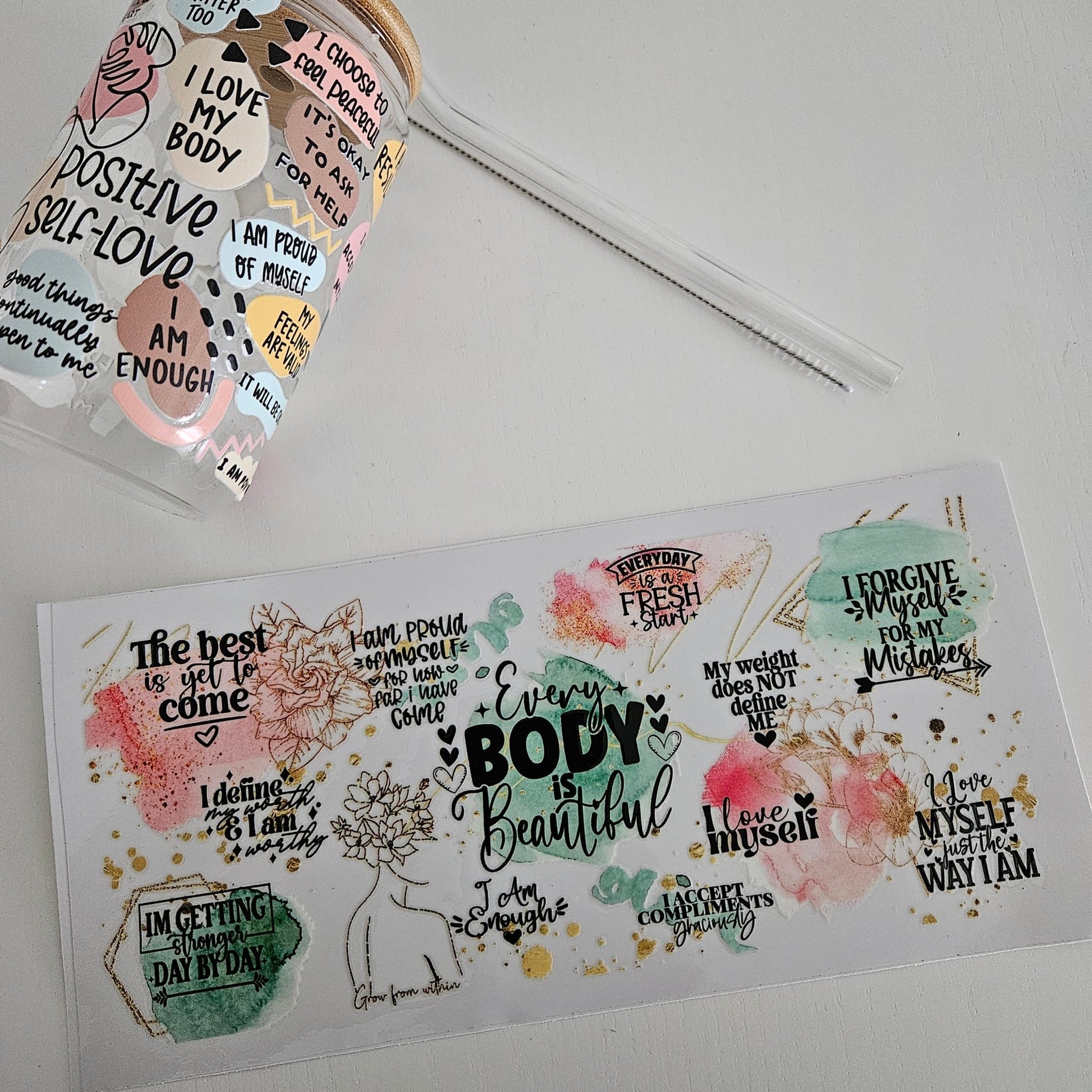 Verre personnalisé Positif 400ml - Bel Jewelry and CO